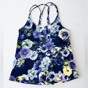 Old Navy Women’s Purple Floral Go-Dry Athletic Tank